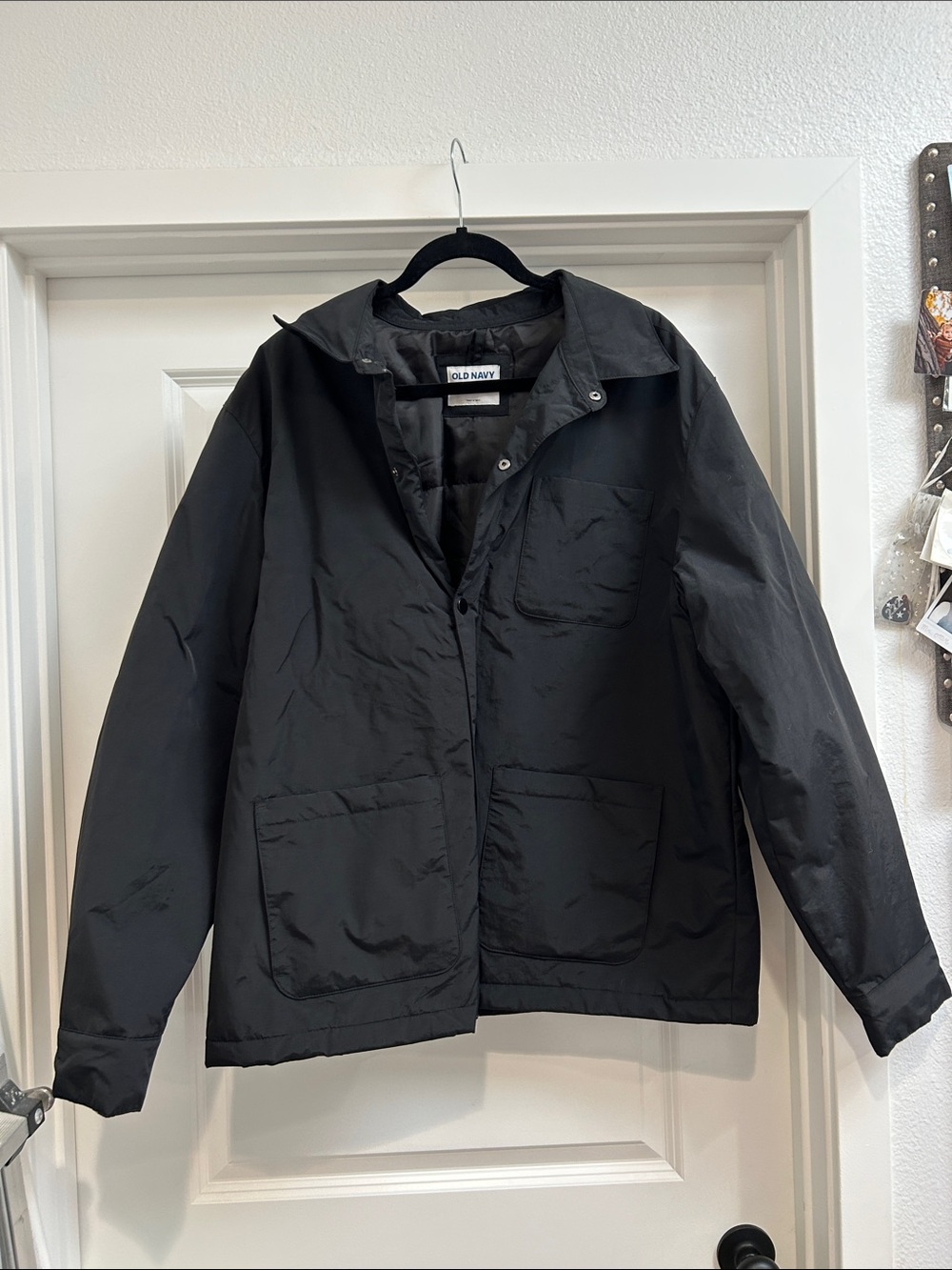 Old Navy Men's Black Raincoat Jacket